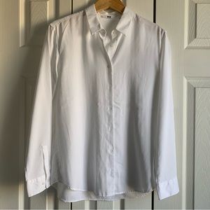 UNIQLO White Long Sleeve Button Down Shirt